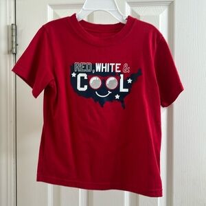Kids unisex T shirt red patriotic size 5T red white & cool